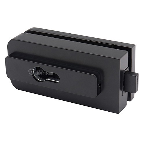 Замок накладний WALA WZAM SM1OZ2 двосторонній для скляних дверей (скло-скло) матовий чорний - Фото №1