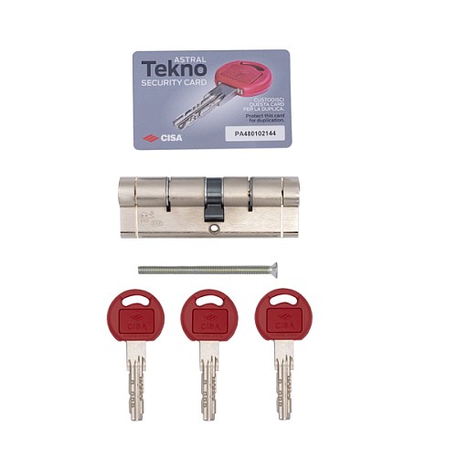 Цилиндр CISA Astral Tekno PRO 60 (30*30) никель матовый - Фото №6