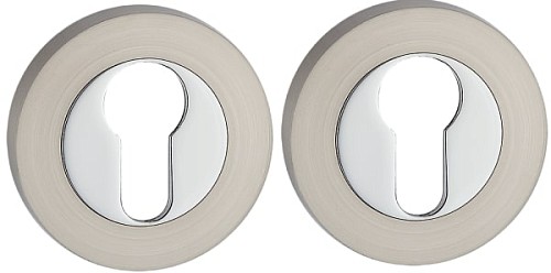 Накладки на сердцевину MVM E3 SN/CP матовый никель / полированный хром - Фото №2