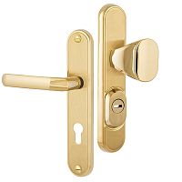 Ручки на планке с протектором ROSTEX Decor R 72мм (40-45мм) фиксированная-нажимная титан PVD матовый