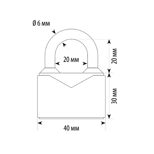 Навесной замок АВАНТЕК LXCP 40 (3 ключа) - Фото №3