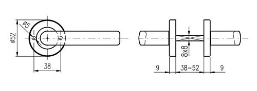 Ручки на розетте ROSTEX Napoli ES52 нержавеющая сталь матовая - Фото №3