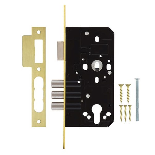 Механизм замка MUL-T-LOCK 972 (BS55 * 72мм) матовая латунь - Фото №6