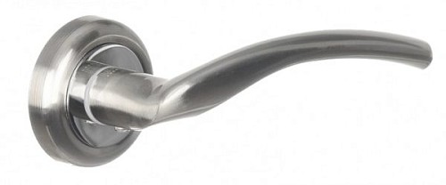 Ручки на розетте MVM/Solo A-2005 (T8a-E5a) SN/CP матовый никель / полированный хром - Фото №3