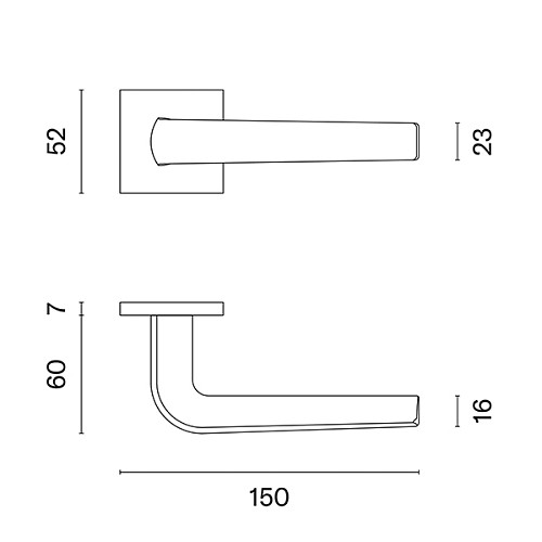 Ручки на розетте APRILE AS Mela Q 7S тонкая розетта хром полированный - Фото №2