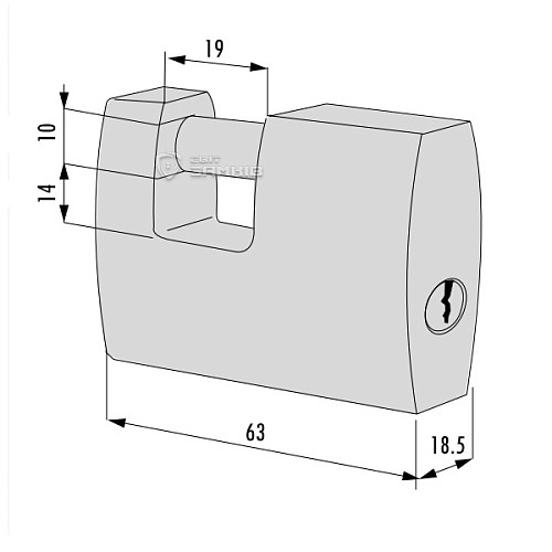 Замок навесной CISA LL 21610.63 (63 мм, 2 ключа) - Фото №7