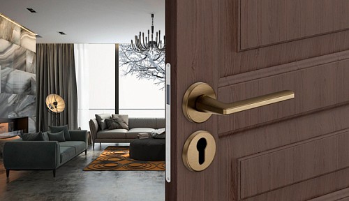 Ручки на розетте DND by MARTINELLI Luce P ZGH матовая бронза - Фото №4