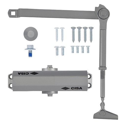 Доводчик CISA 60461.03.0.97 STD HO с фиксацией до 80 кг серый - Фото №5
