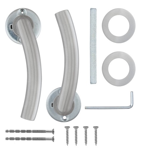 Ручки на розетте ROSTEX Palermo ES53 нержавеющая сталь матовая - Фото №2