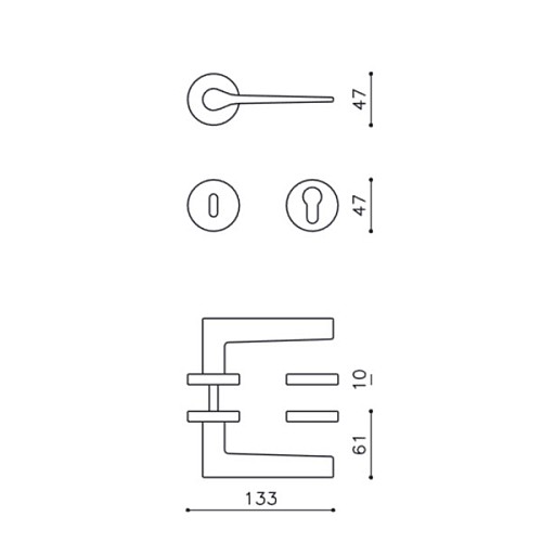 Ручки на розеті OLIVARI Lama CO хром матовий - Фото №4