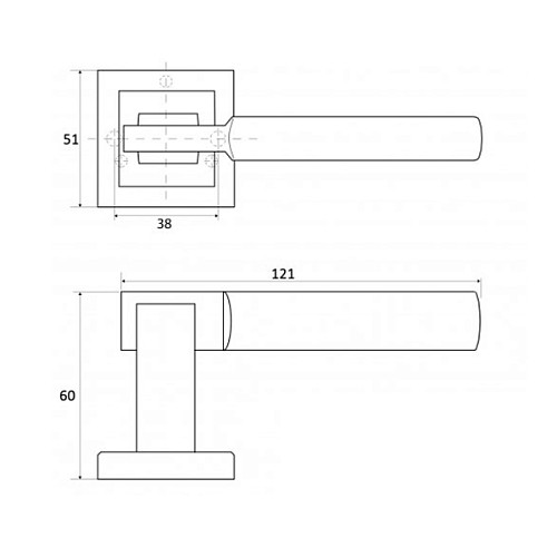 Ручки на розетте APECS Windrose "Brisa" H-18038-A NIS/CR никель матовый/хром - Фото №2