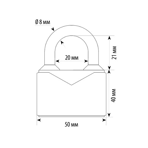 Навесной замок АВАНТЕК LXCP 50 (3 ключа) - Фото №3