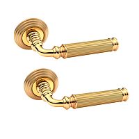 Ручки на розеті FADEX Rania 246P (Piramid) L03 латунь полірована/латунь матова