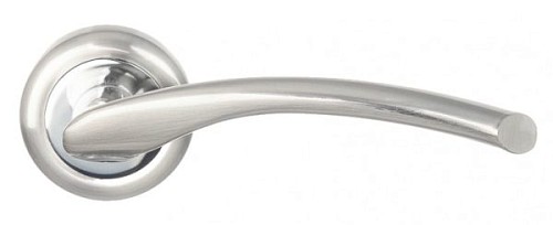 Ручки на розетте MVM/Solo A-2005 (T8a-E5a) SN/CP матовый никель / полированный хром - Фото №2