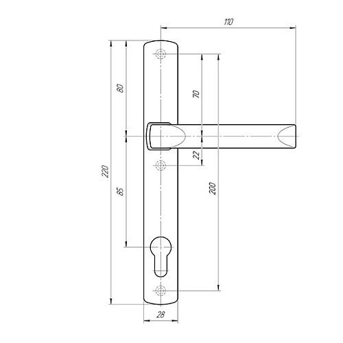 Ручки на планке Укр. 85/28 серый алюминий - Фото №2