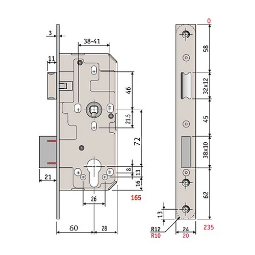 Механизм замка SANTOS 772 (BS60*72мм) матовая латунь - Фото №7
