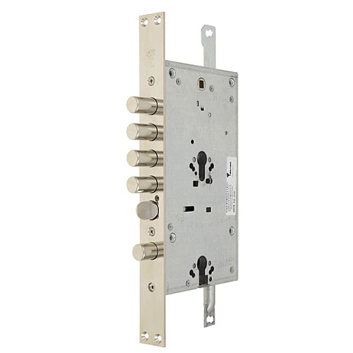 Механизм замка MUL-T-LOCK CEM30328 Двухсистемный (BS65*85мм) хром полированный без об.планки - Фото №4