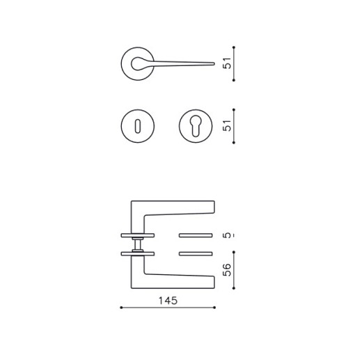 Ручки на розеті OLIVARI Lama L CO хром матовий - Фото №4