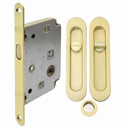 Комплект замка для раздвижной системы RDA (ручка SL-155 + замок RDA 4120) матовая латунь - Фото №1