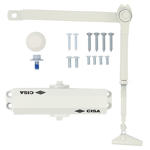 Доводчик CISA 60461.03.0.45 STD HO с фиксацией до 80 кг белый - Фото №5