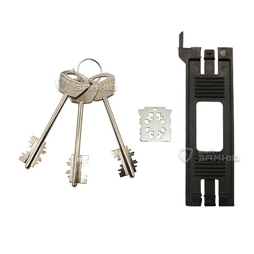 Механизм замка MUL-T-LOCK Matrix DFM30328M Двухсистемный (BS65 * 85мм) хром полированный без об.планки - Фото №6