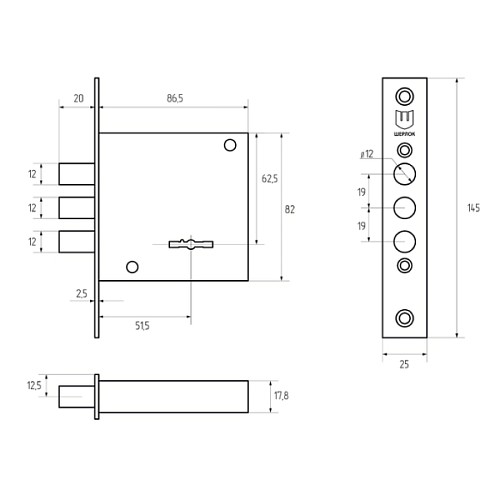 Механізм замка SHERLOCK 04.06 (BS54мм) 5 ключів - Фото №5