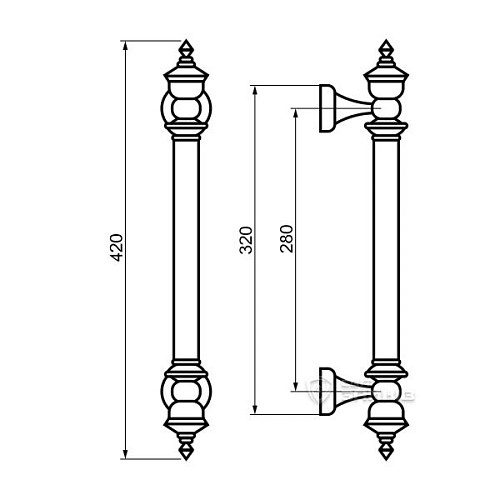 Ручка скоба TRION 10025 280 мм (половинка) COFFEE кофе - Фото №3