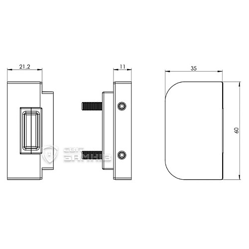 Зворотня планка WALA TAF1 для скла матовий чорний - Фото №6