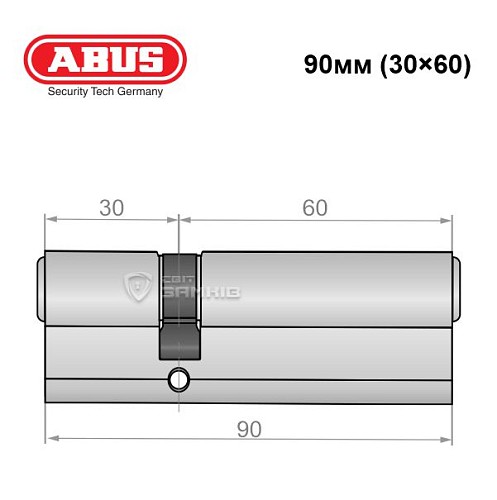 Цилиндр ABUS Vitess 1000 90 (30*60) никель сатин - Фото №6