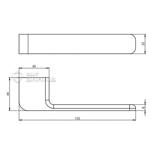 Ручка-заскочка WALA H4S32/SM1OM2 для скляних дверей магнітна матовий чорний - Фото №7