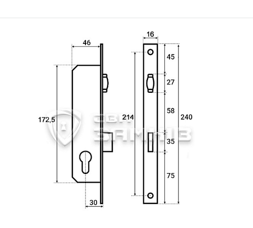 Механизм замка CLASS 155-30 (бочка) - Фото №4