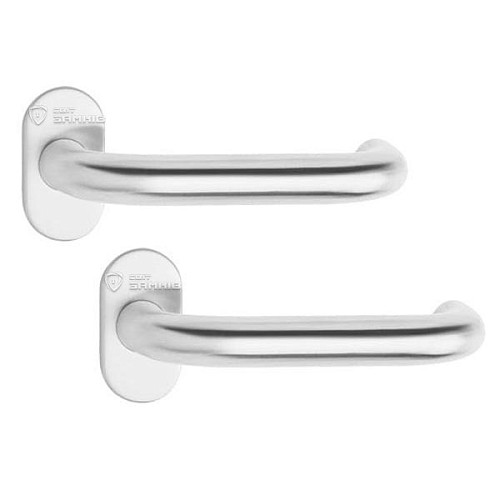 Ручкы на розетте METAL-BUD Jowisz (овальная) нержавеющая сталь