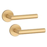 Ручки на розетте APRILE AT Arabis R 7S тонкая розета латунь матовая