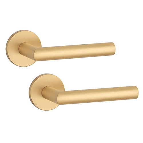 Ручки на розетте APRILE AT Arabis R 7S тонкая розета латунь матовая - Фото №1