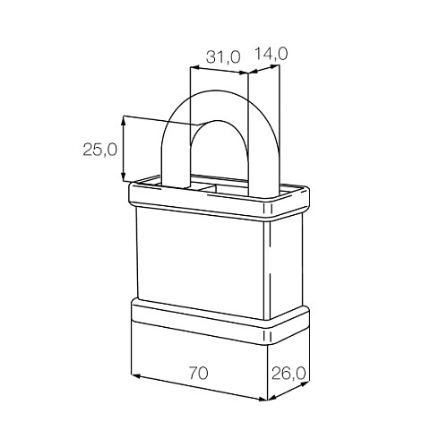 Замок навесной CISA 28050.70 (2 ключа) - Фото №9