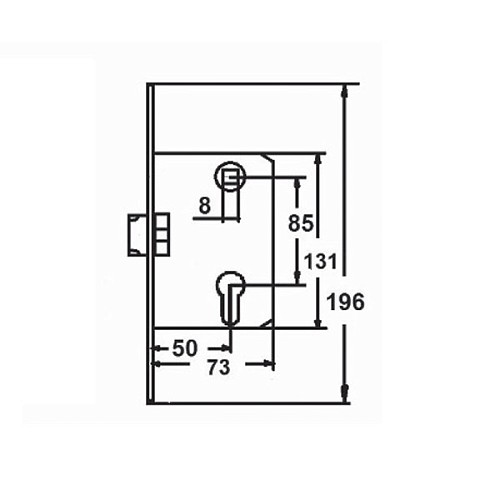 Механизм замка CLASS 410 (BS50*85мм) PZ метал.язичок AB старая бронза - Фото №2