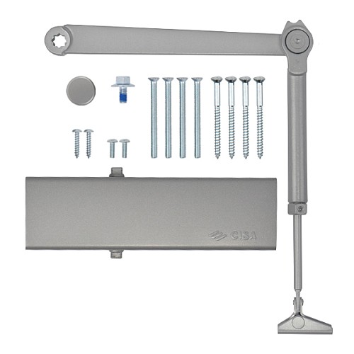 Доводчик CISA C1611.05.0.97 Professional Plus2 BC STD HO с фиксацией до 120 кг серый - Фото №6