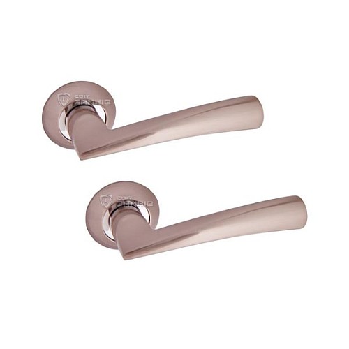 Ручки на розетте KEDR R10.080-AL SN/CP сатин/хром  - Фото №1