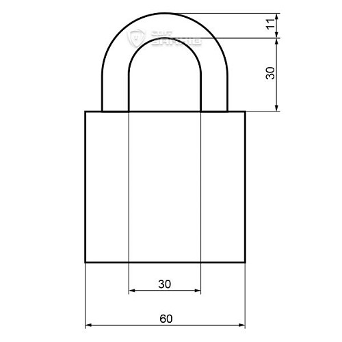 Замок навісний HORST HR-SS1-60D (3 ключа) - Фото №4