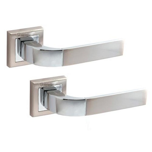 Ручки на розетте APECS Windrose "Solano" H-18104-A NIS/CR никель матовый/хром - Фото №1