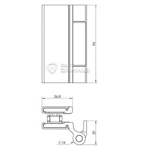Завіс WALA WTA 8010441X для скляних дверей вузький матовий чорний - Фото №9