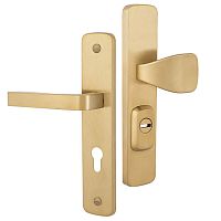 Ручки на планке с протектором ROSTEX Astra R 72мм (38-55мм) фиксированная-нажимная титан PVD матовый