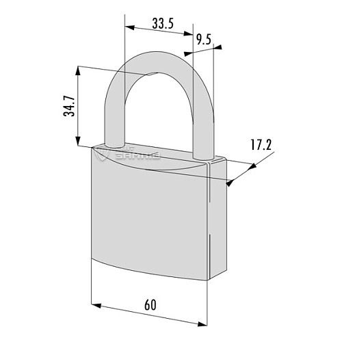 Замок навесной CISA LL POP 21010.60 (60 мм, 2 ключа) - Фото №7