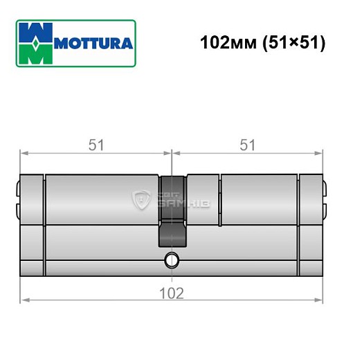 Циліндр MOTTURA Champions C39 102 (51*51) нікель матовий - Фото №7