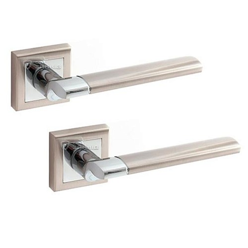 Ручки на розетте APECS Windrose "Blast" H-18092-A NIS/CR никель матовый/хром - Фото №1