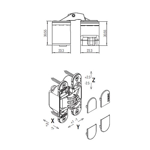 Петля KOBLENZ Kubica K6200 матовый хром - Фото №5