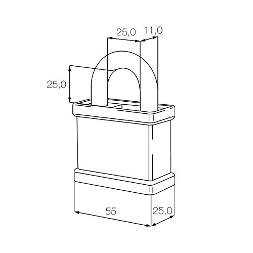 Замок навесной CISA 28050.55 (2 ключа) - Фото №9