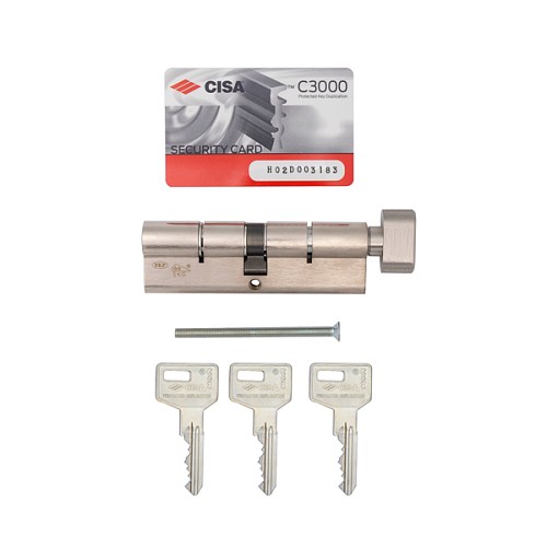 Циліндр CISA C3000 70T (30*40T) нікель матовий - Фото №8