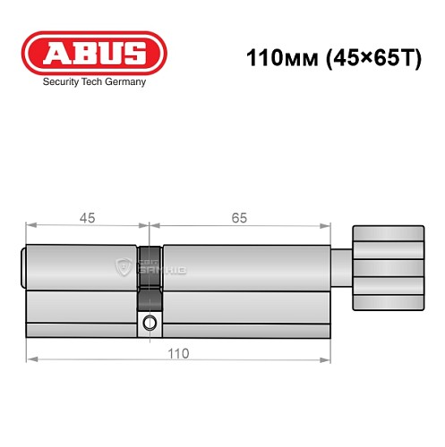 Цилиндр ABUS Integral MX (модульный) 110T (45*65T) никель - Фото №7