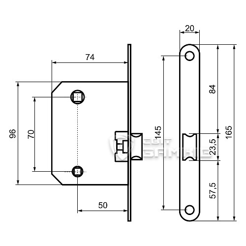 Механизм замка GAVROCHE GR70 (BS50*70мм) WC AB бронза - Фото №5